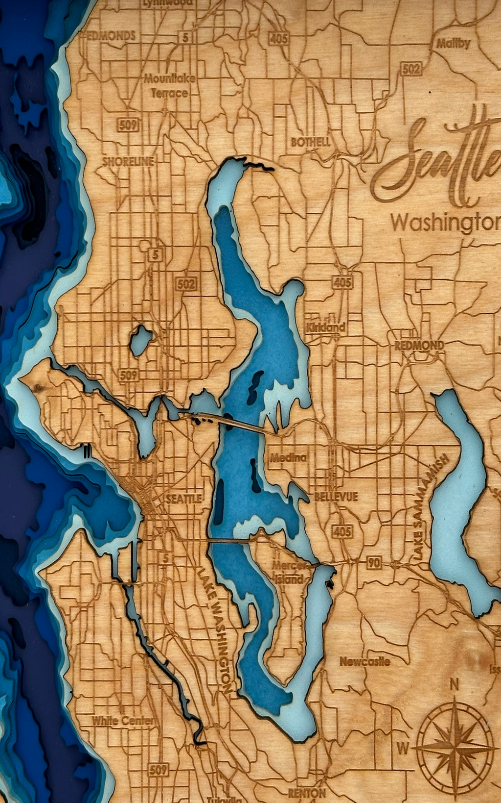 Codex Crafts Bathymetric Map - Seattle – Codex Crafts