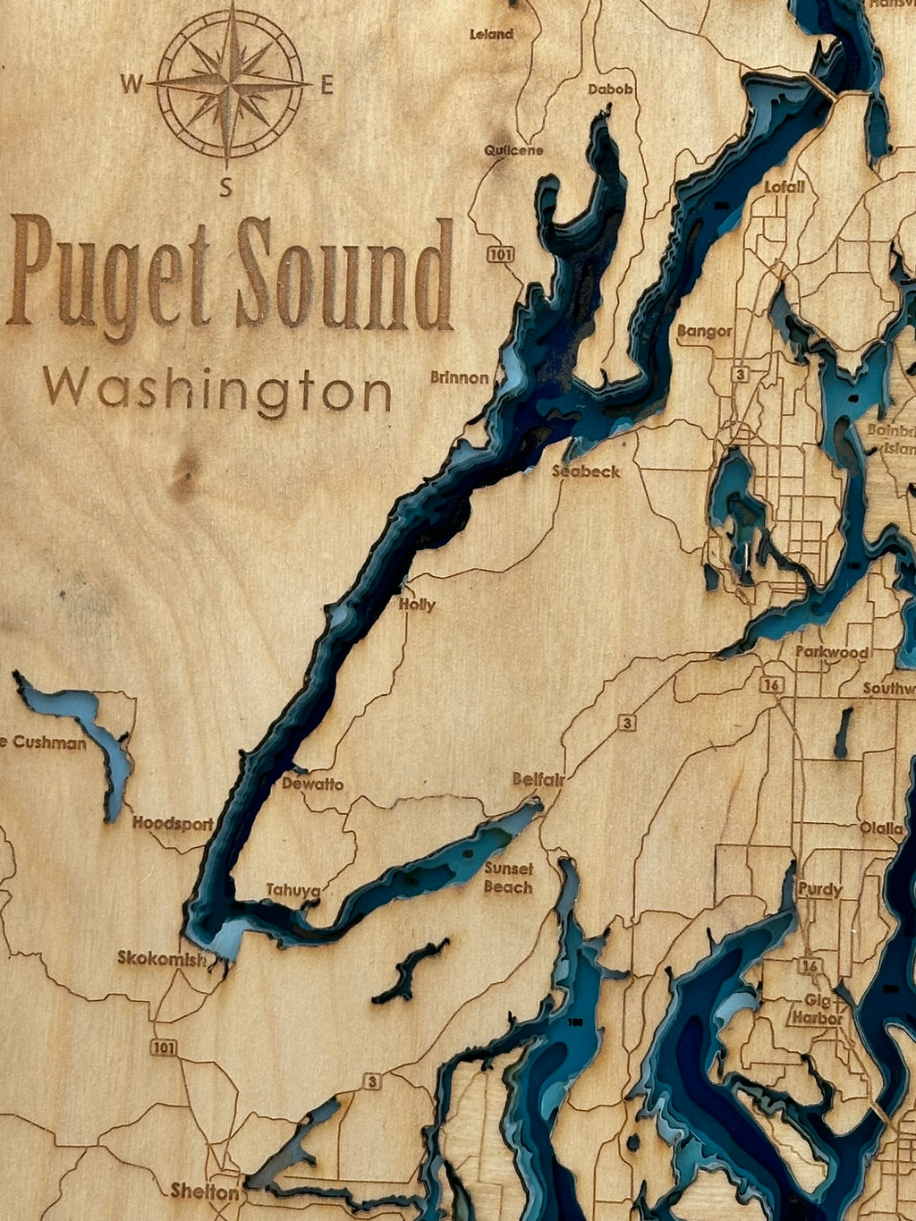 Bathymetric Map - Puget Sound