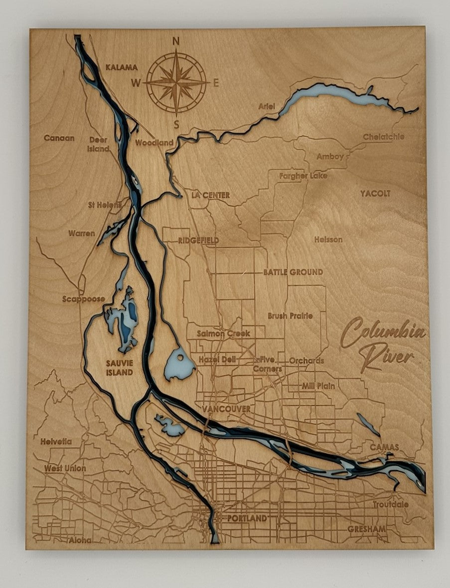 Bathymetric Map - Columbia River (Kalama to Camas)