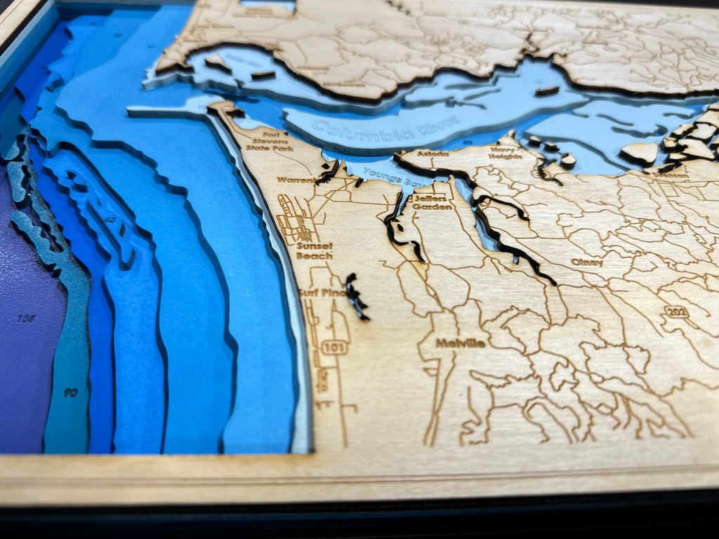 Bathymetric Map - Columbia River (Oregon Coast)