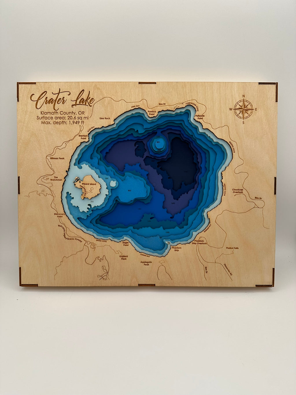 Codex Crafts Bathymetric Map - Crater Lake – Codex Crafts