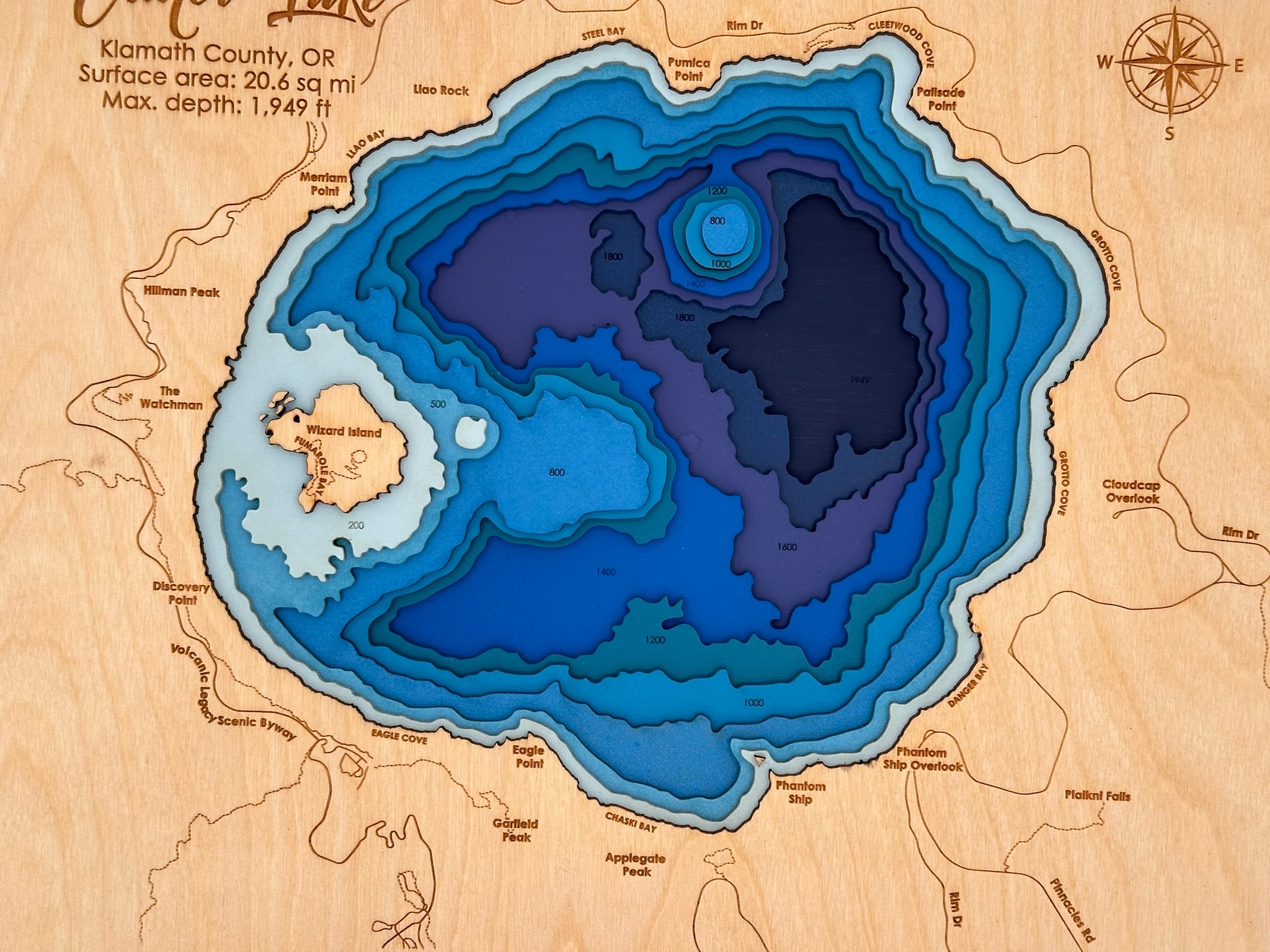 Bathymetric Map - Crater Lake