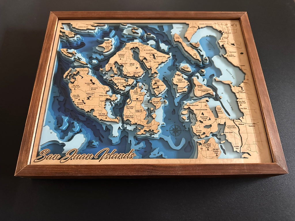 Bathymetric Map - San Juan Islands
