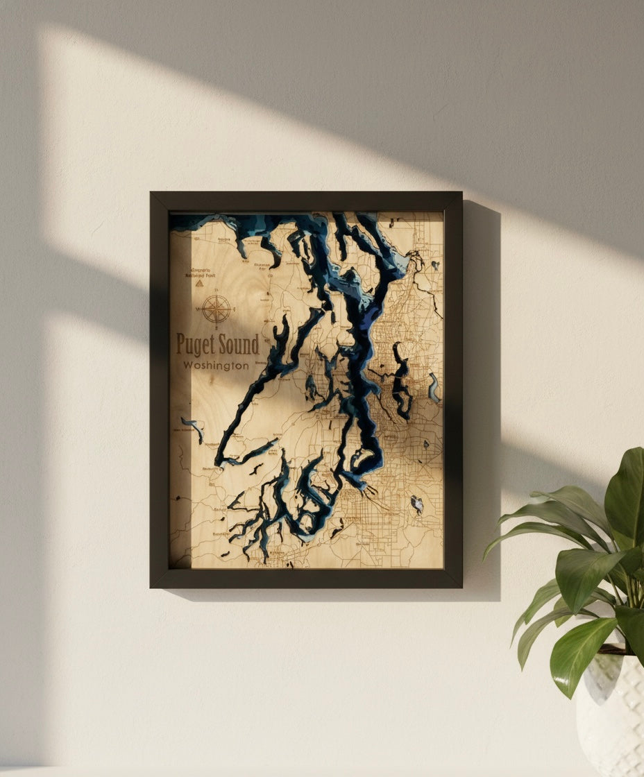 Bathymetric Map - Puget Sound