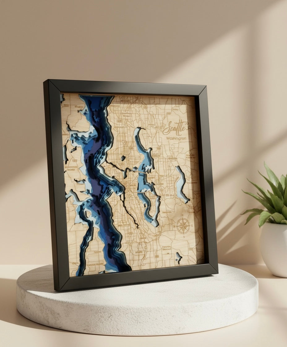 Codex Crafts Bathymetric Map - Seattle – Codex Crafts