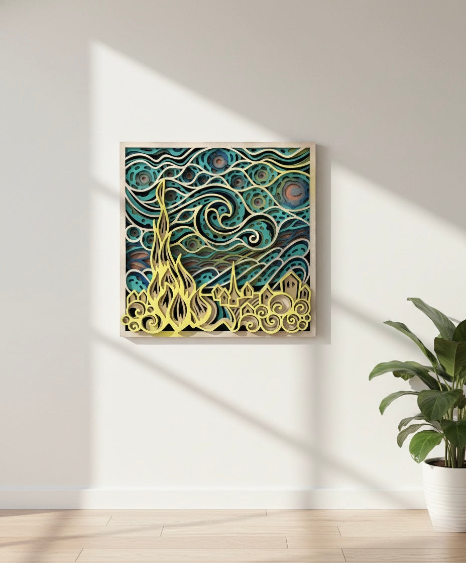 Frameless Layered Artwork